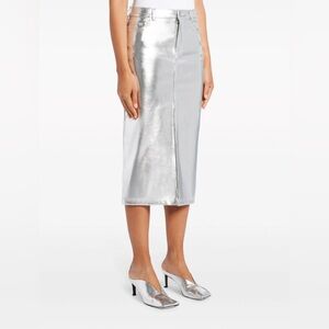 Staud Oaklyn Metallic Midi Skirt